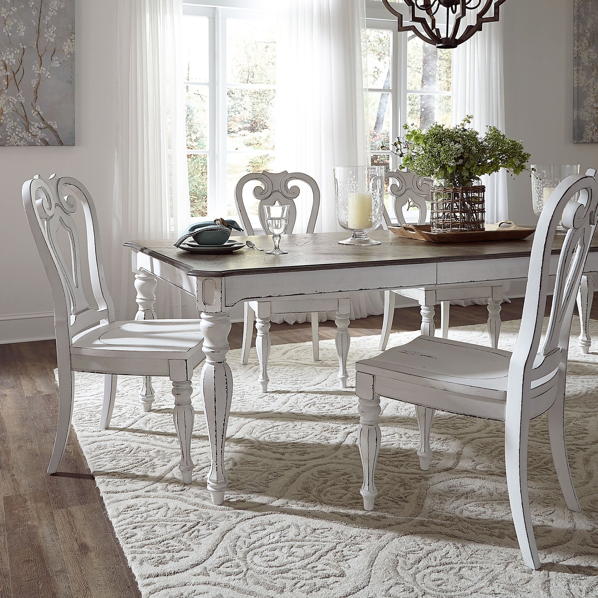 Magnolia Manor - Splat Back Side Chair - White - Hornell Furniture Outlet