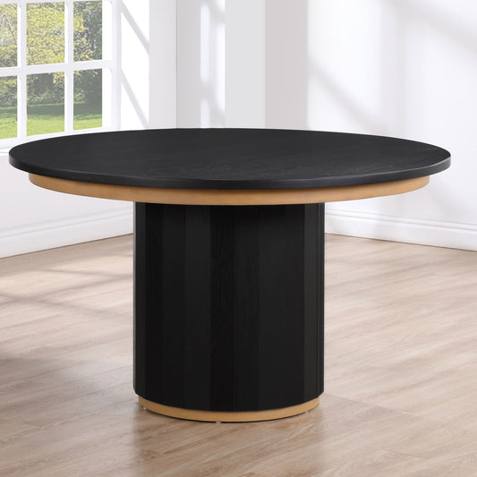 Magnolia - Round Table - Black / Gold - Hornell Furniture Outlet
