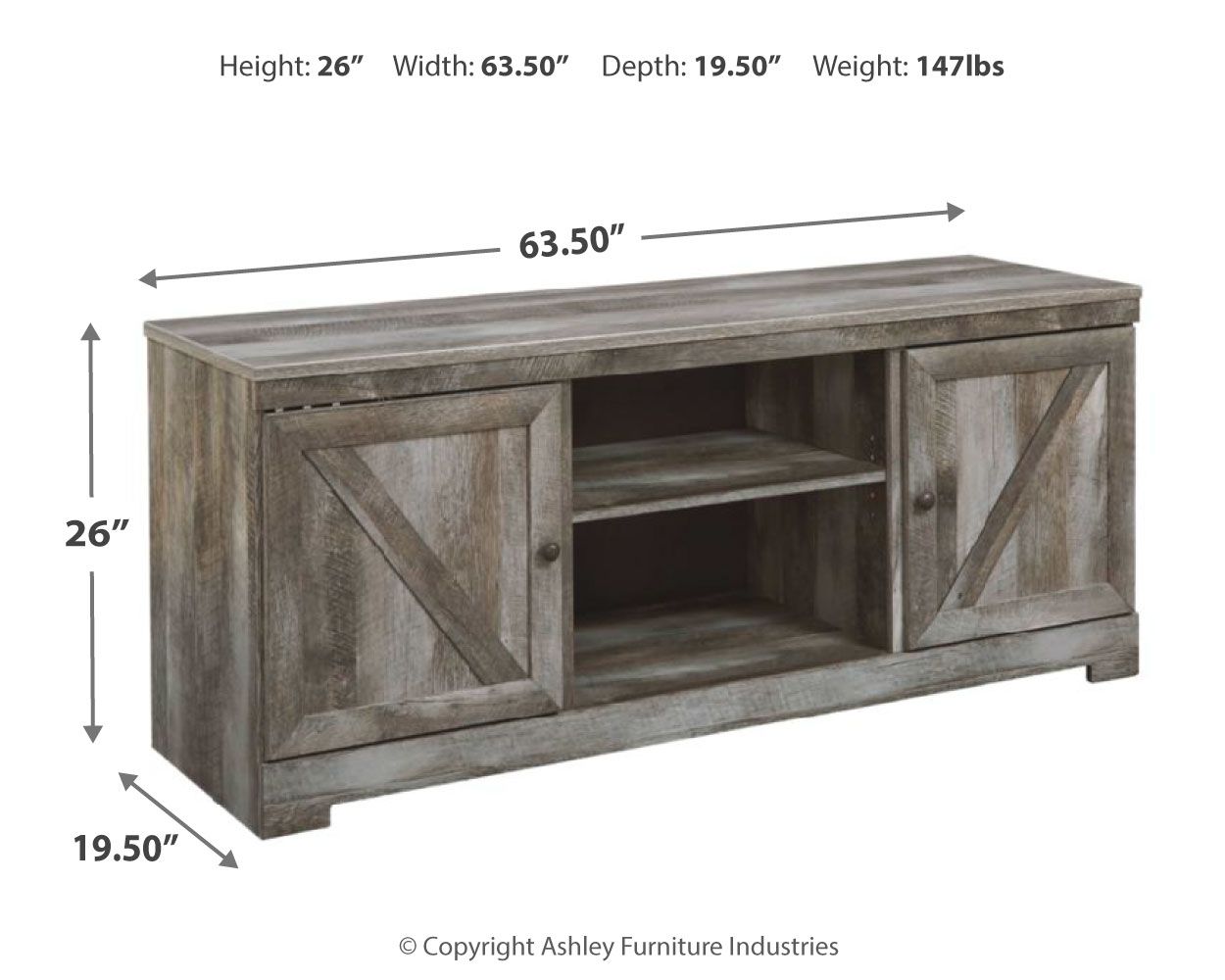 Wynnlow - TV Stand With Fireplace Option - Hornell Furniture Outlet