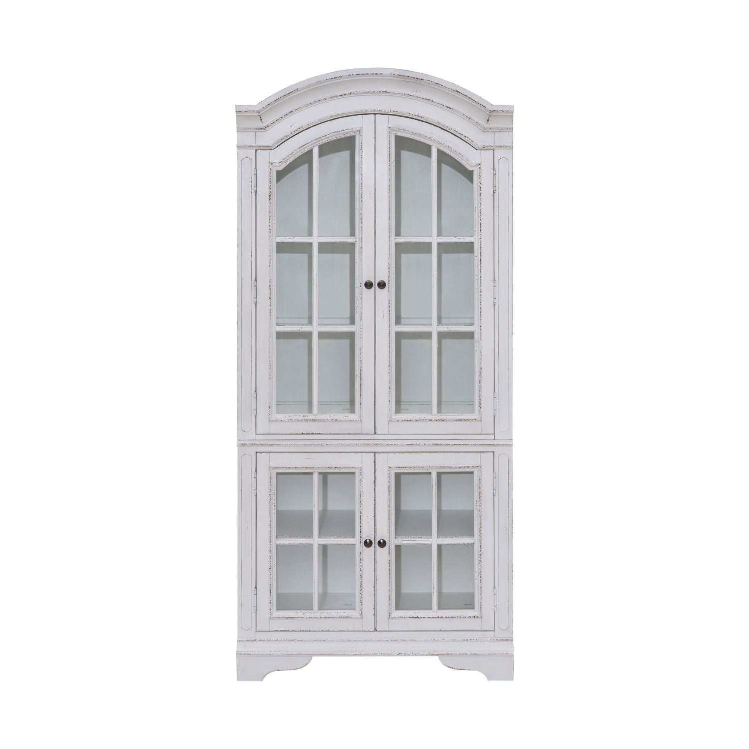 Magnolia Manor - Display Cabinet - Antique White / Weathered Bark - Hornell Furniture Outlet