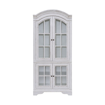 Magnolia Manor - Display Cabinet - Antique White / Weathered Bark - Hornell Furniture Outlet