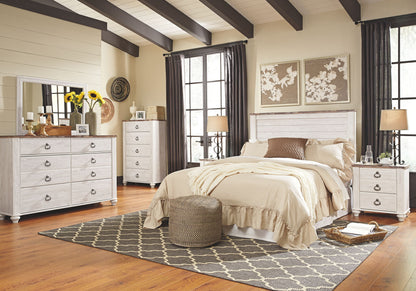 Willowton - Brown / Beige / White - Five Drawer Chest - Hornell Furniture Outlet