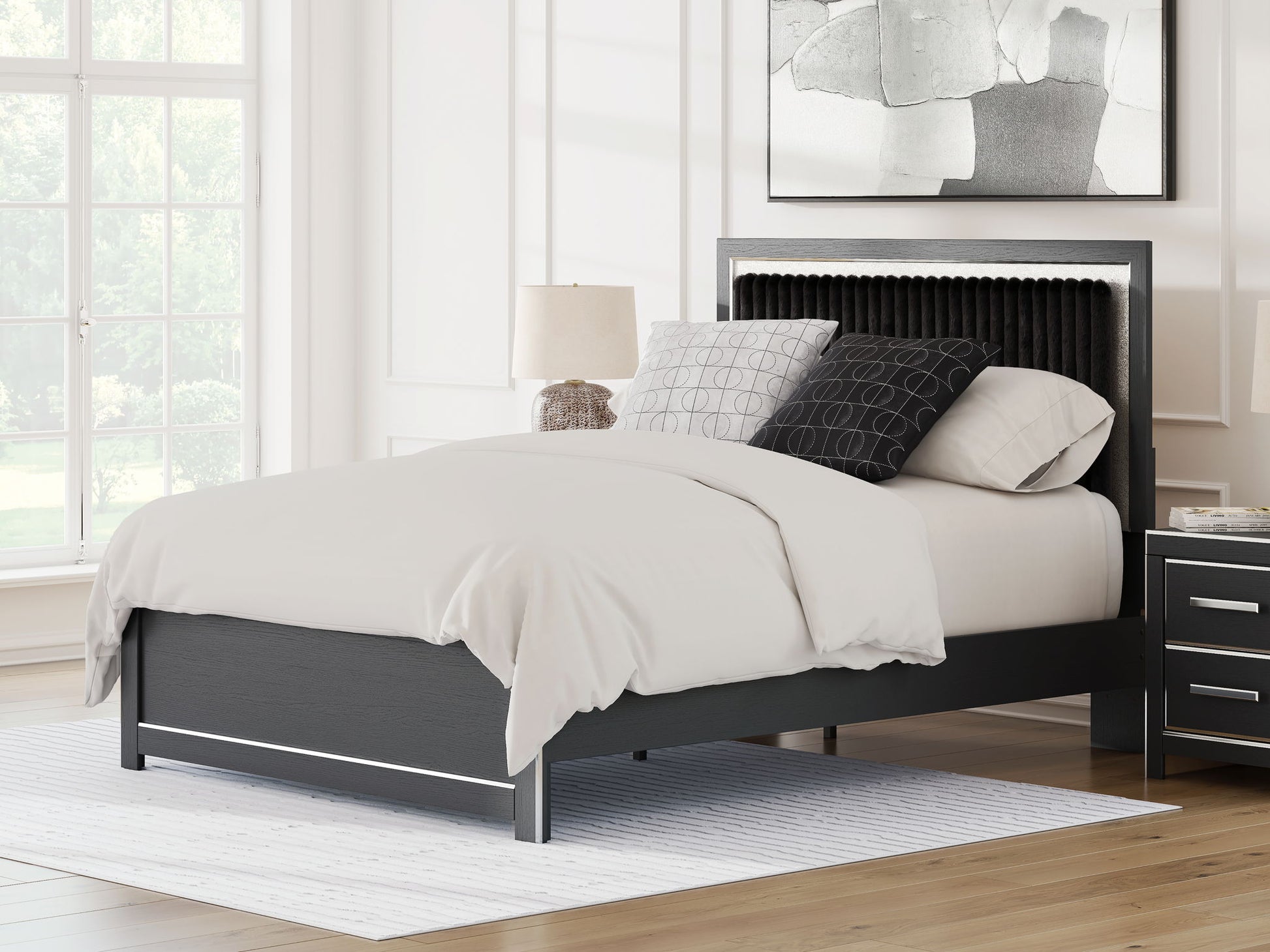 Zuraleus - Upholstered Panel Platform Bed With Roll Slats - Hornell Furniture Outlet
