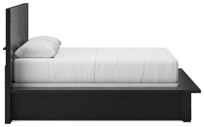 Londer - Black - Queen Panel Bed - Hornell Furniture Outlet