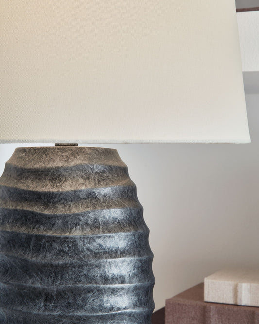 Caronick - Poly Table Lamp (Set of 2) - Antique Silver Finish - Hornell Furniture Outlet