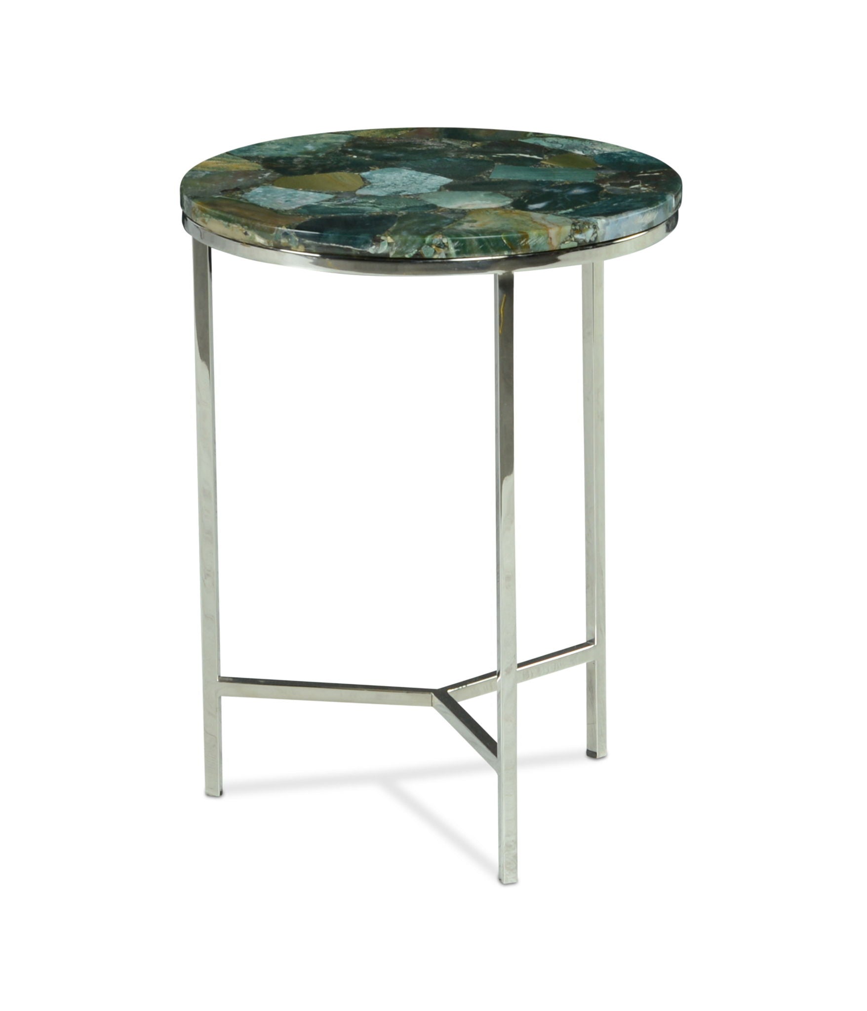 Foster - Jaspe Top Chairside Table - Green - Hornell Furniture Outlet