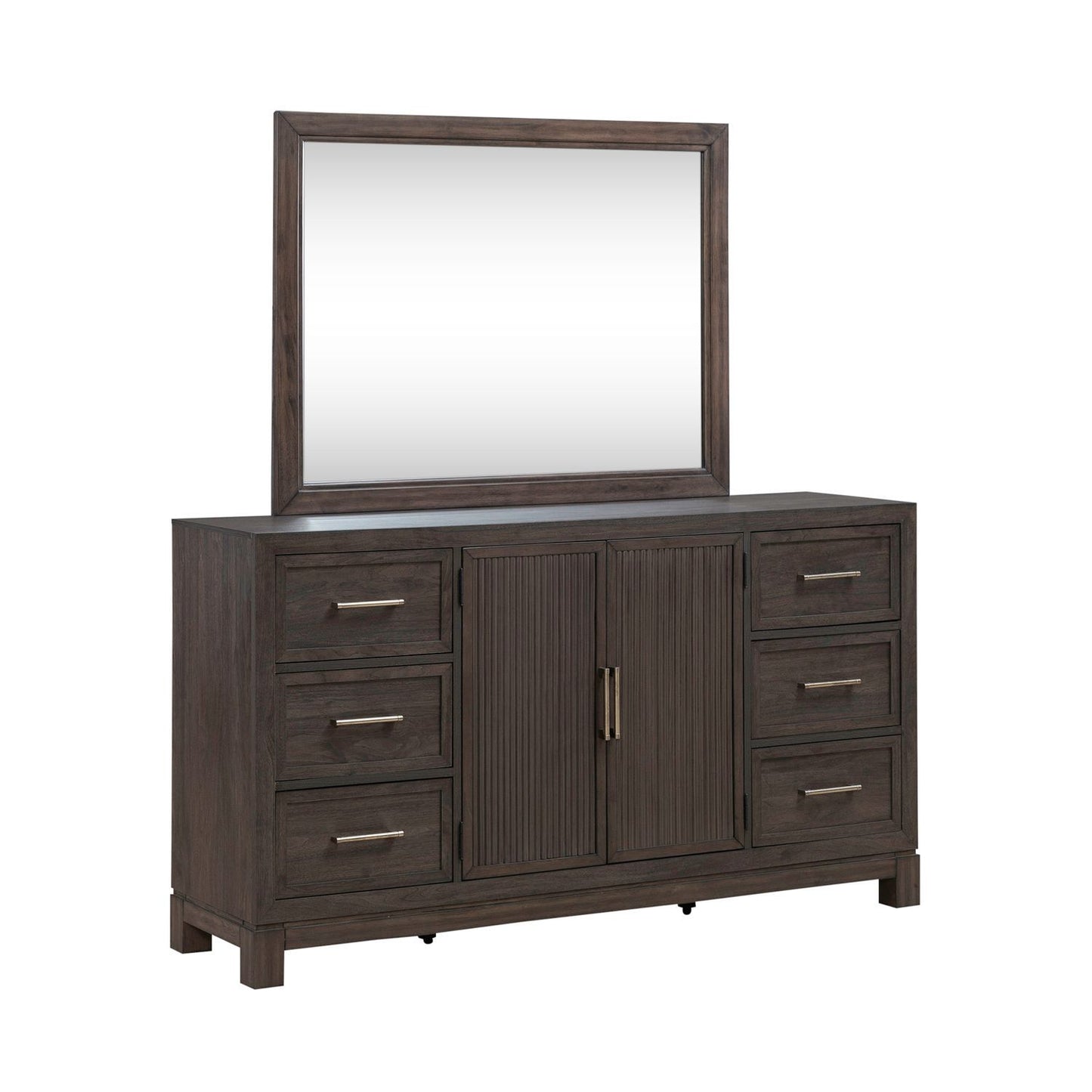 Modern Edge - Dresser & Mirror - Brown - Hornell Furniture Outlet