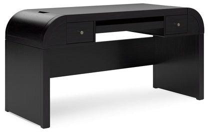 Rowanbeck - Black - Home Office Desk - Hornell Furniture Outlet