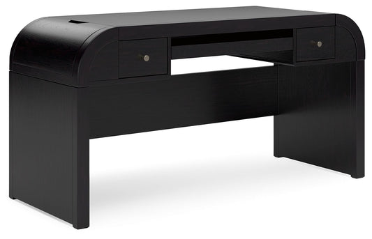 Rowanbeck - Black - Home Office Desk - Hornell Furniture Outlet