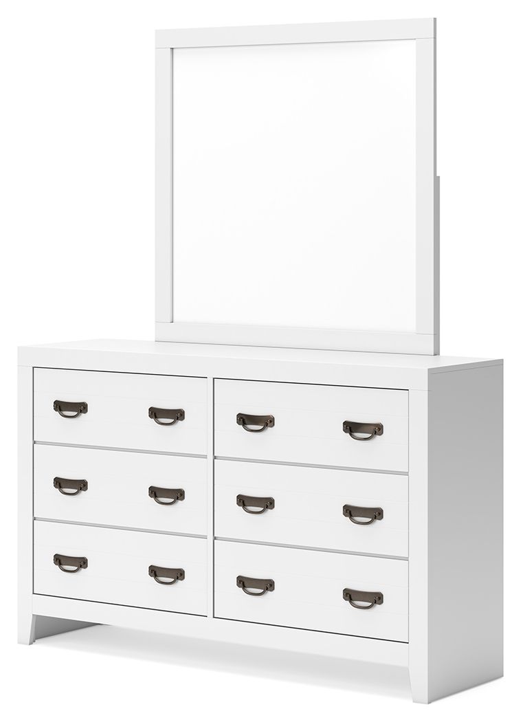 Binterglen - White - Dresser And Mirror - Hornell Furniture Outlet