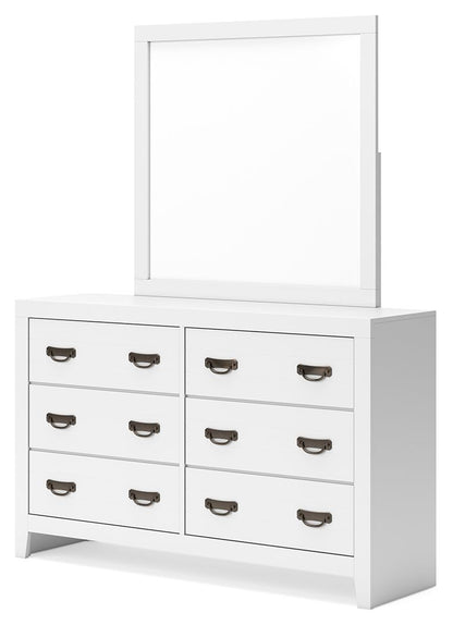Binterglen - White - Dresser And Mirror - Hornell Furniture Outlet