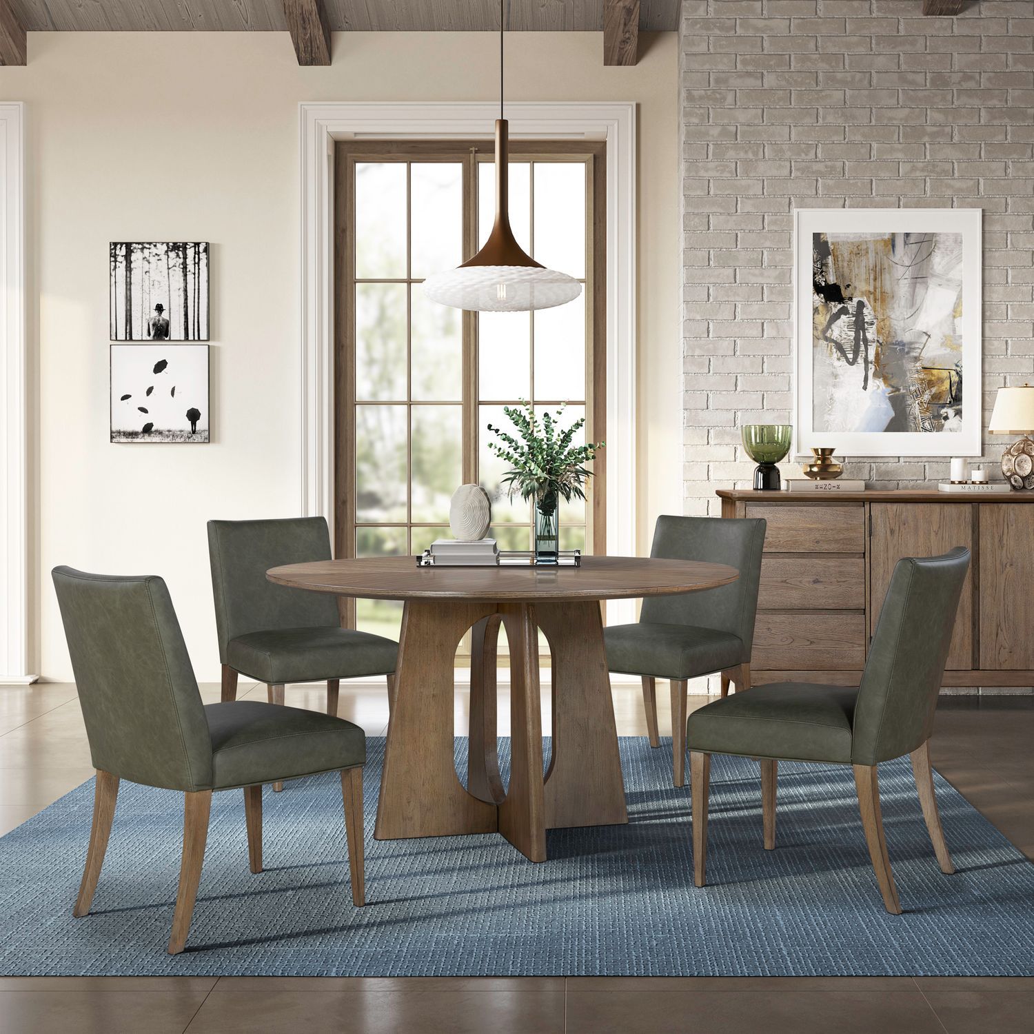 Hendrix Place - Pedestal Table Set - Hornell Furniture Outlet