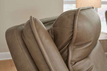Glencroft - Power Reclining Loveseat With Console / Adjustable Headrest - Sahara - Hornell Furniture Outlet