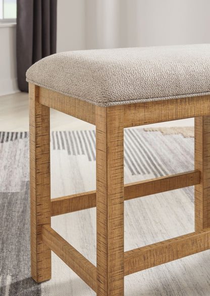 Havonplane - Brown - XL Counter Height Upholstered Dining Bench - Hornell Furniture Outlet