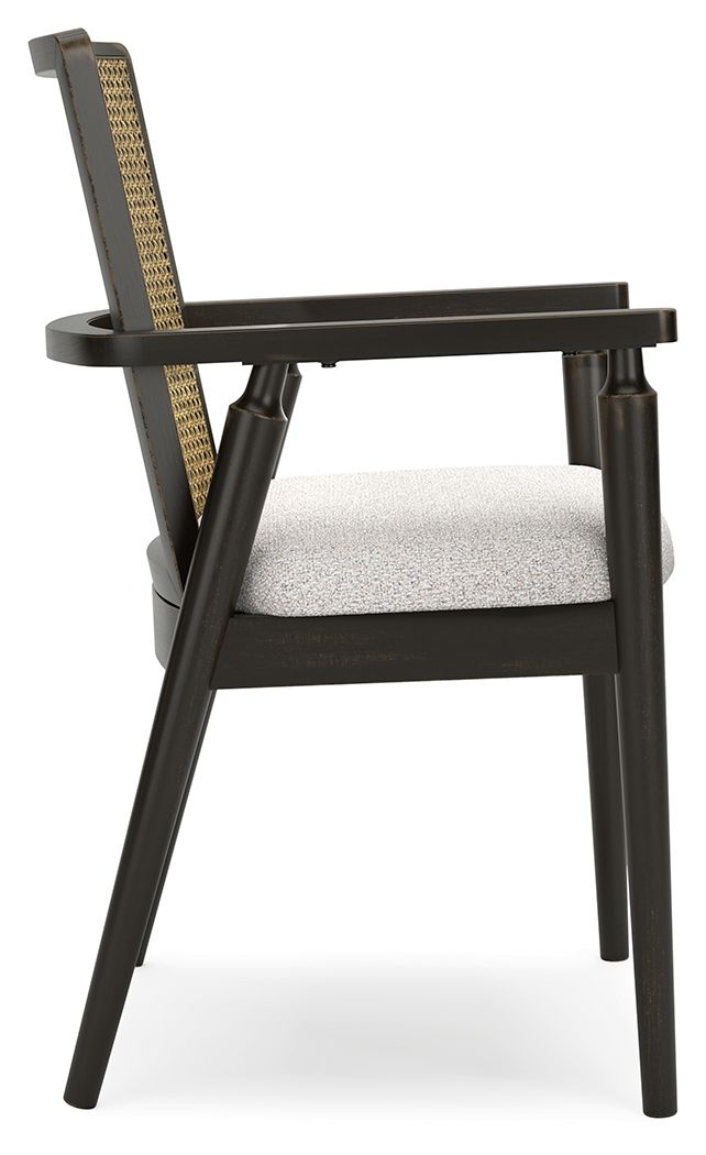Galliden - Black - Dining Upholstered Arm Chair (Set of 2) - Hornell Furniture Outlet