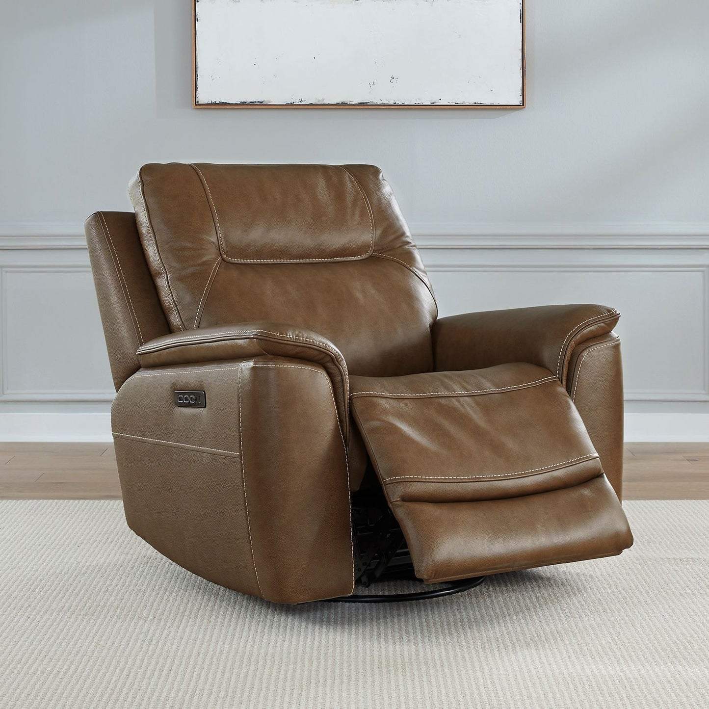 Collins - Swivel Glider Recliner P3 - Brown - Hornell Furniture Outlet