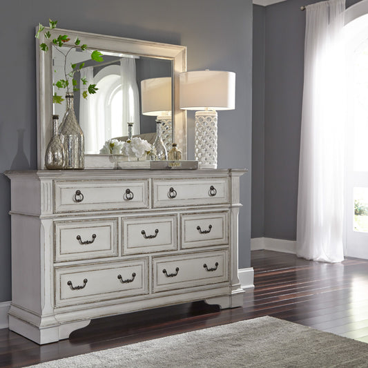 Abbey Park - Dresser & Mirror - White - Hornell Furniture Outlet
