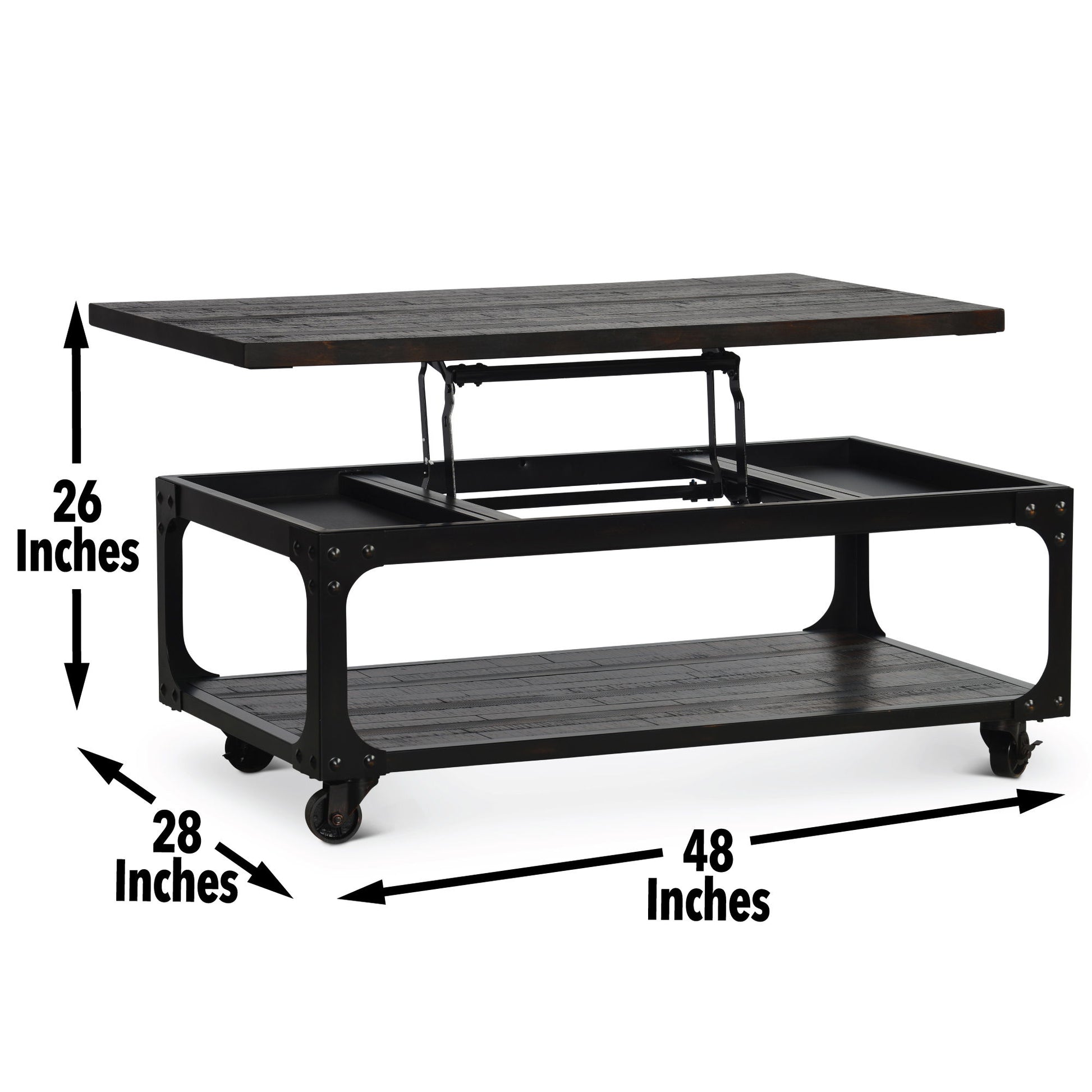 Sherlock - Lift Top Cocktail Table - Brown - Hornell Furniture Outlet