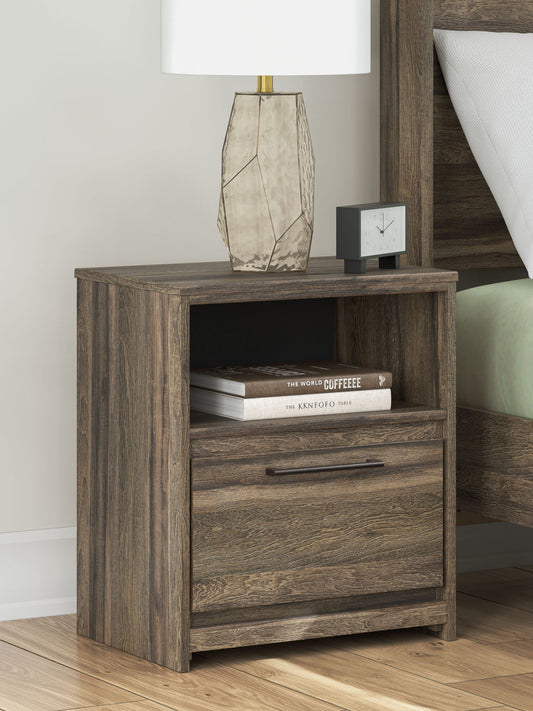 Elbrim - One Drawer Night Stand - Brown - Hornell Furniture Outlet
