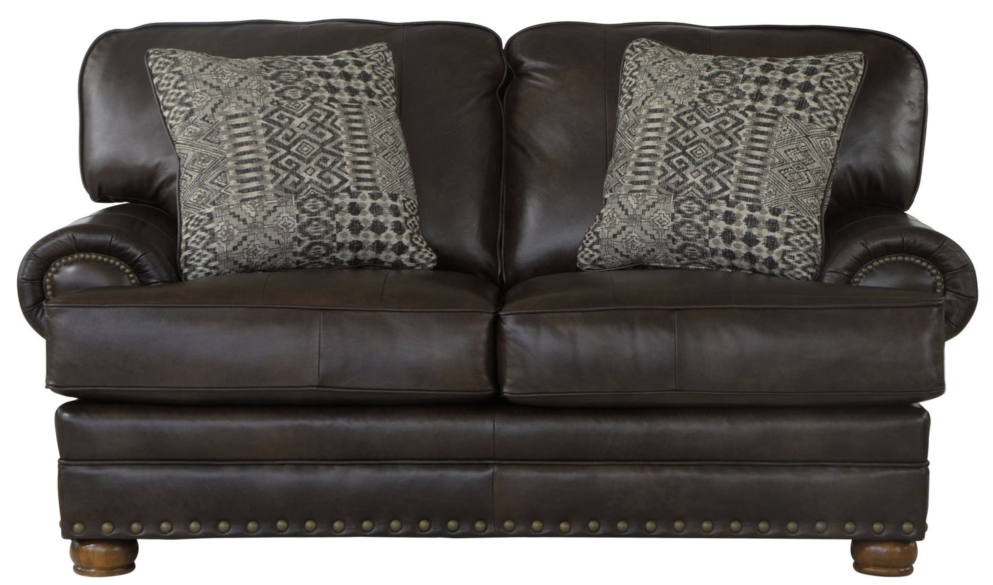 Roberto - Leather Loveseat - Cocoa - Hornell Furniture Outlet