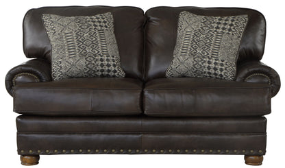 Roberto - Leather Loveseat - Cocoa - Hornell Furniture Outlet