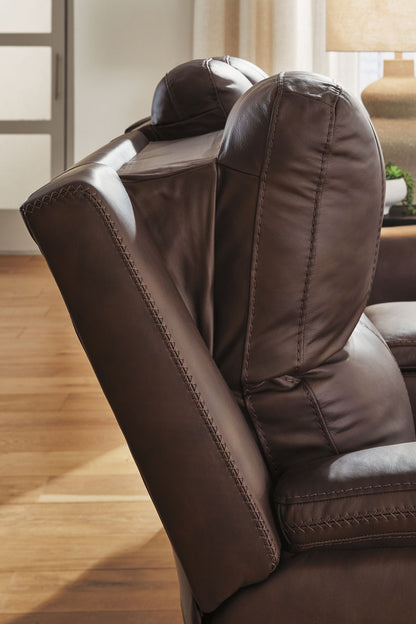 Bleckley - Power Reclining Loveseat With Console / Adjustable Headrest - Hornell Furniture Outlet