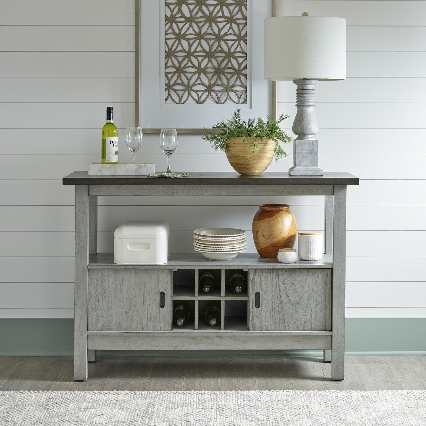 Newport - Server - Gray - Hornell Furniture Outlet