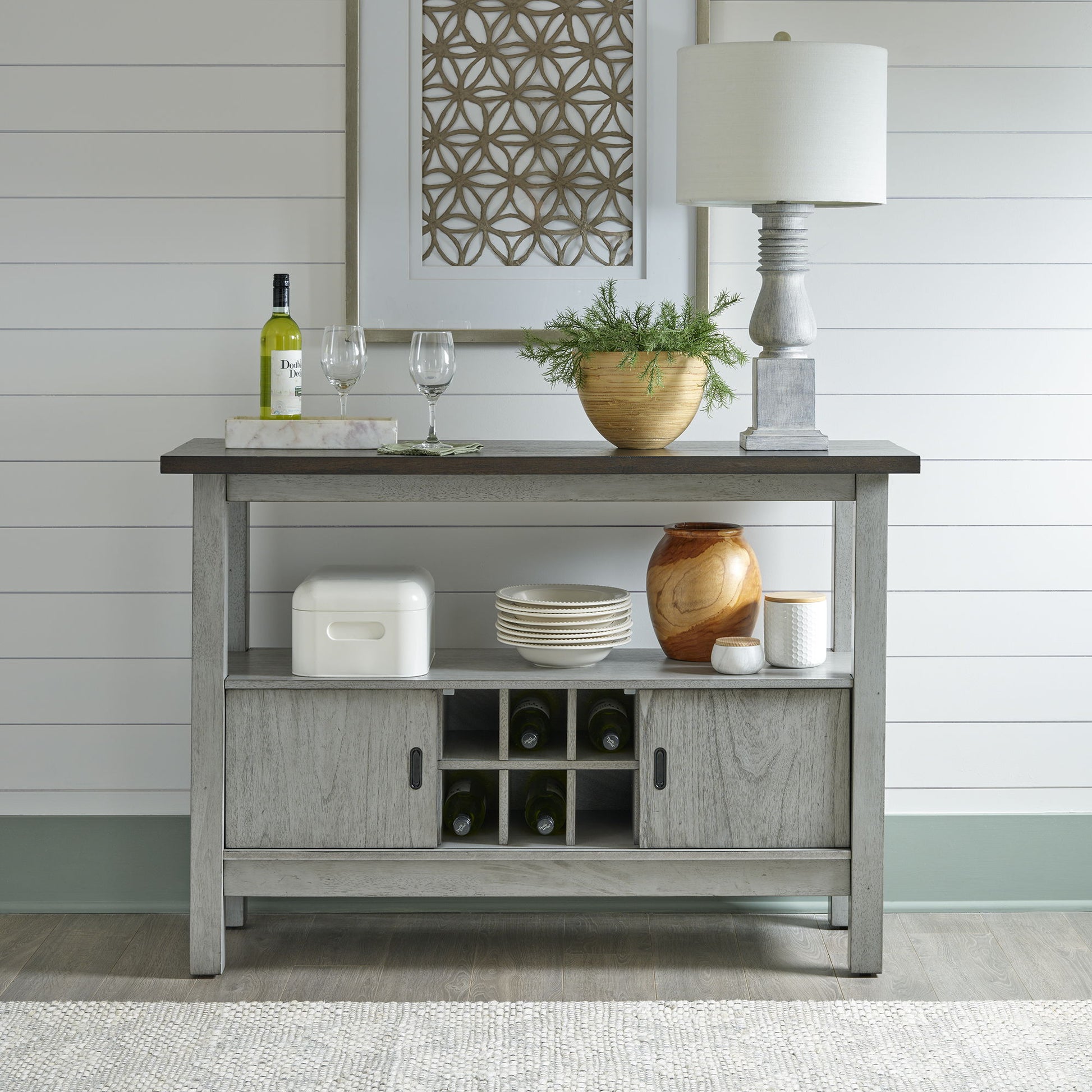 Newport - Server - Gray - Hornell Furniture Outlet