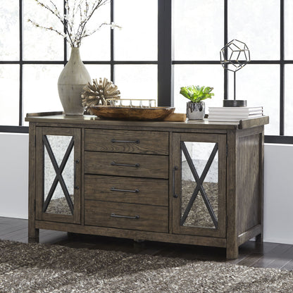 Sonoma Road - Small Credenza - Light Brown - Hornell Furniture Outlet