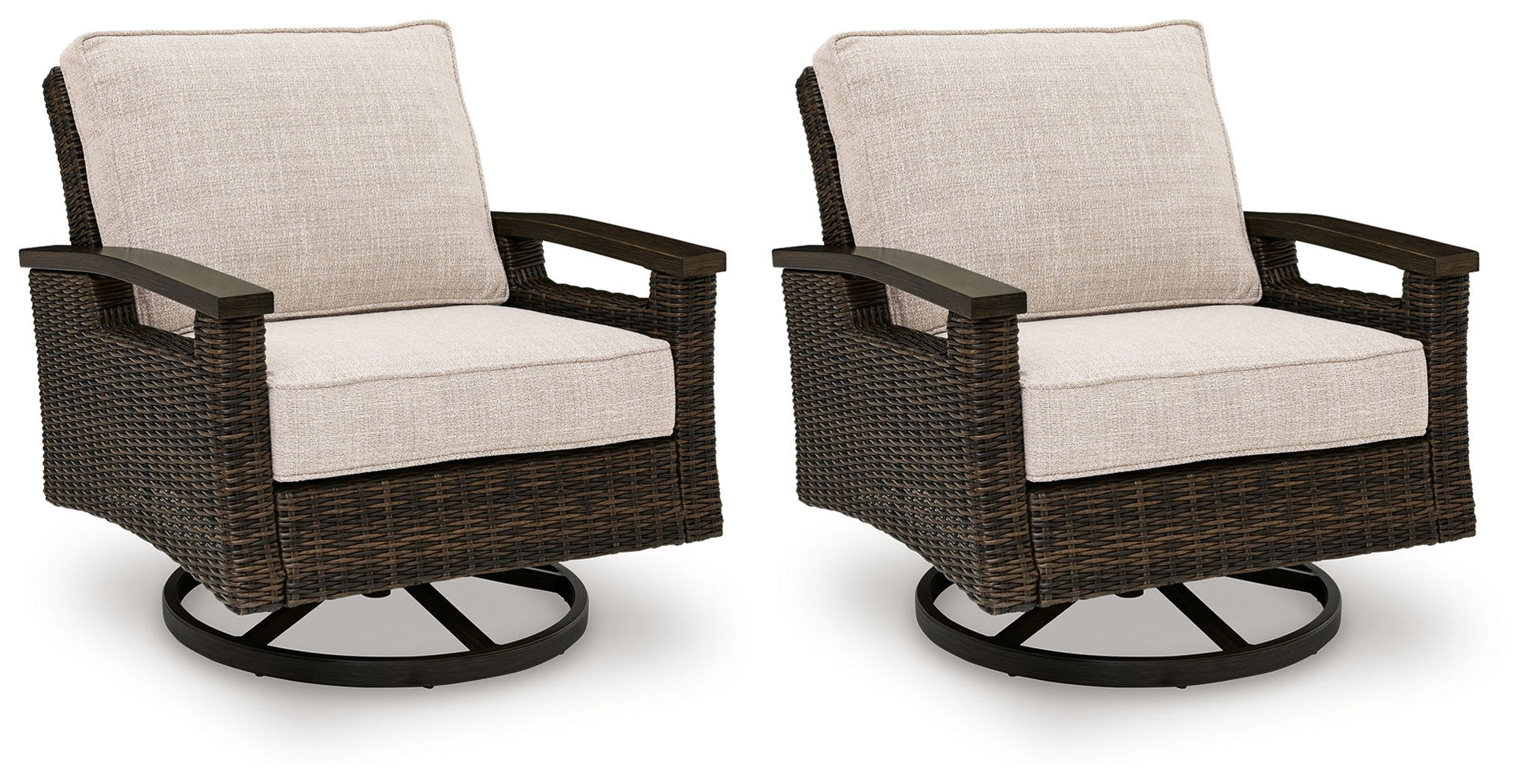 Monterey Point - Swivel Lounge Chair (Set of 2) - Dark Brown - Hornell Furniture Outlet