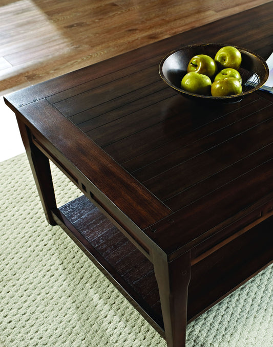 Crestline - 3 Piece Table Set - Brown - Hornell Furniture Outlet