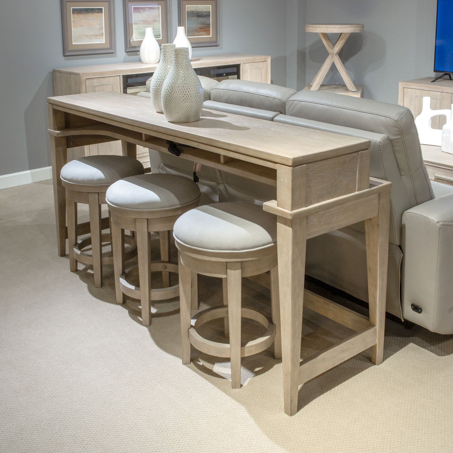 Brentwood - Console Bar Table - Sandstone - Hornell Furniture Outlet