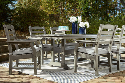 Visola - Gray - RECT Dining Table w/Umb OPT - Hornell Furniture Outlet