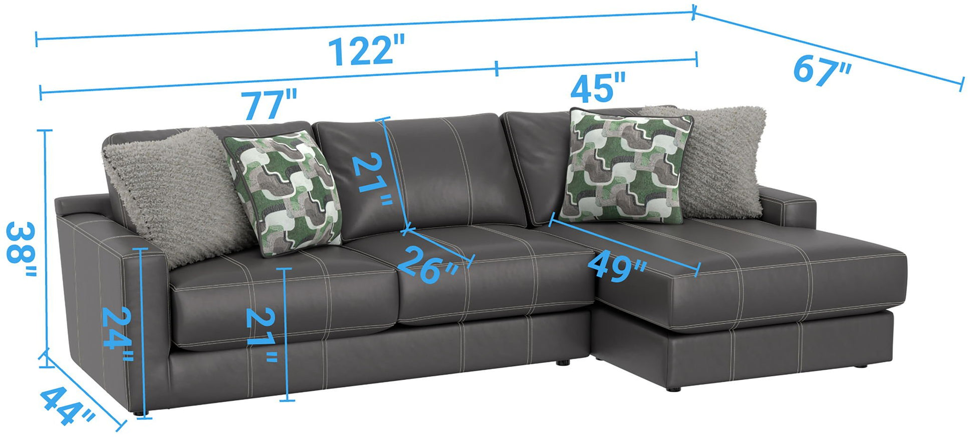 Minori - Italian Leather Sectional - Hornell Furniture Outlet