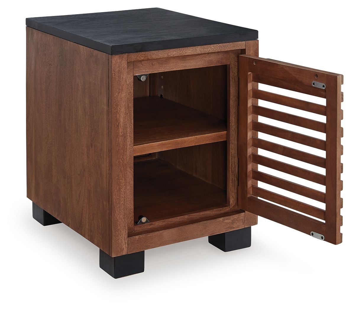 Kallari - Warm Brown / Black - Chair Side End Table - Hornell Furniture Outlet