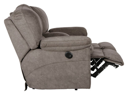 Reyes - Power Lay Flat Reclining Console Loveseat With Storage & Cupholders - Hornell Furniture Outlet