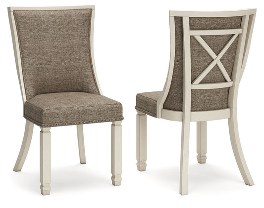 Bolanburg - Dining UPH Side Chair (Set of 2) - Lattice Back - Brown / Beige - Hornell Furniture Outlet