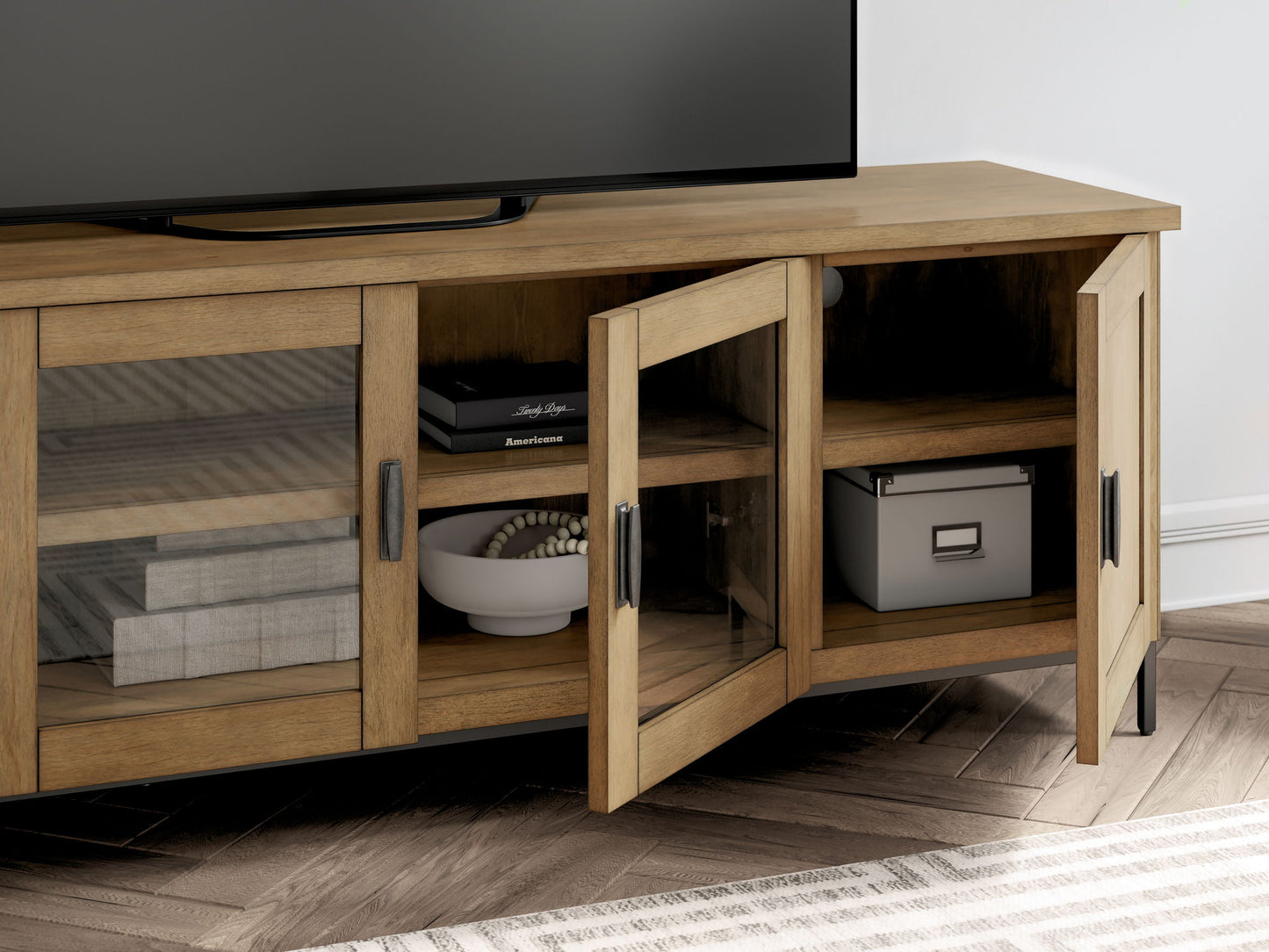 Torlanta - Brown - Extra Large TV Stand - Hornell Furniture Outlet