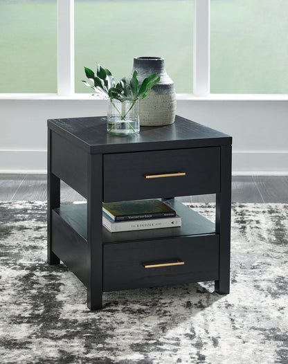 Winbardi - Black - Rectangular End Table - Hornell Furniture Outlet