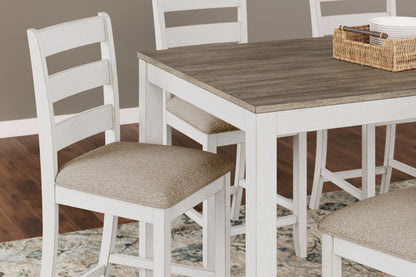 Skempton - White / Light Brown - Counter Height Dining Table and Bar Stools (Set of 7) - Hornell Furniture Outlet