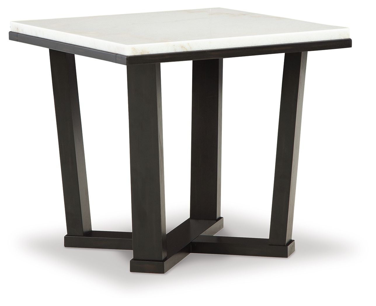 Fostead - White / Espresso - Square End Table - Hornell Furniture Outlet