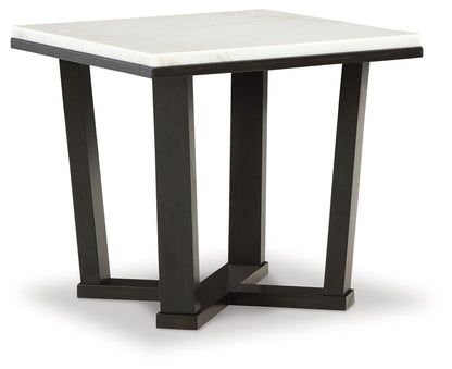 Fostead - White / Espresso - Square End Table - Hornell Furniture Outlet