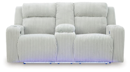 Forest Lake - Power Reclining Loveseat With Console / Adj Headrest - Hornell Furniture Outlet