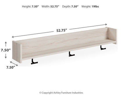 Socalle - Light Natural - Wall Mounted Coat Rack w/Shelf - Hornell Furniture Outlet