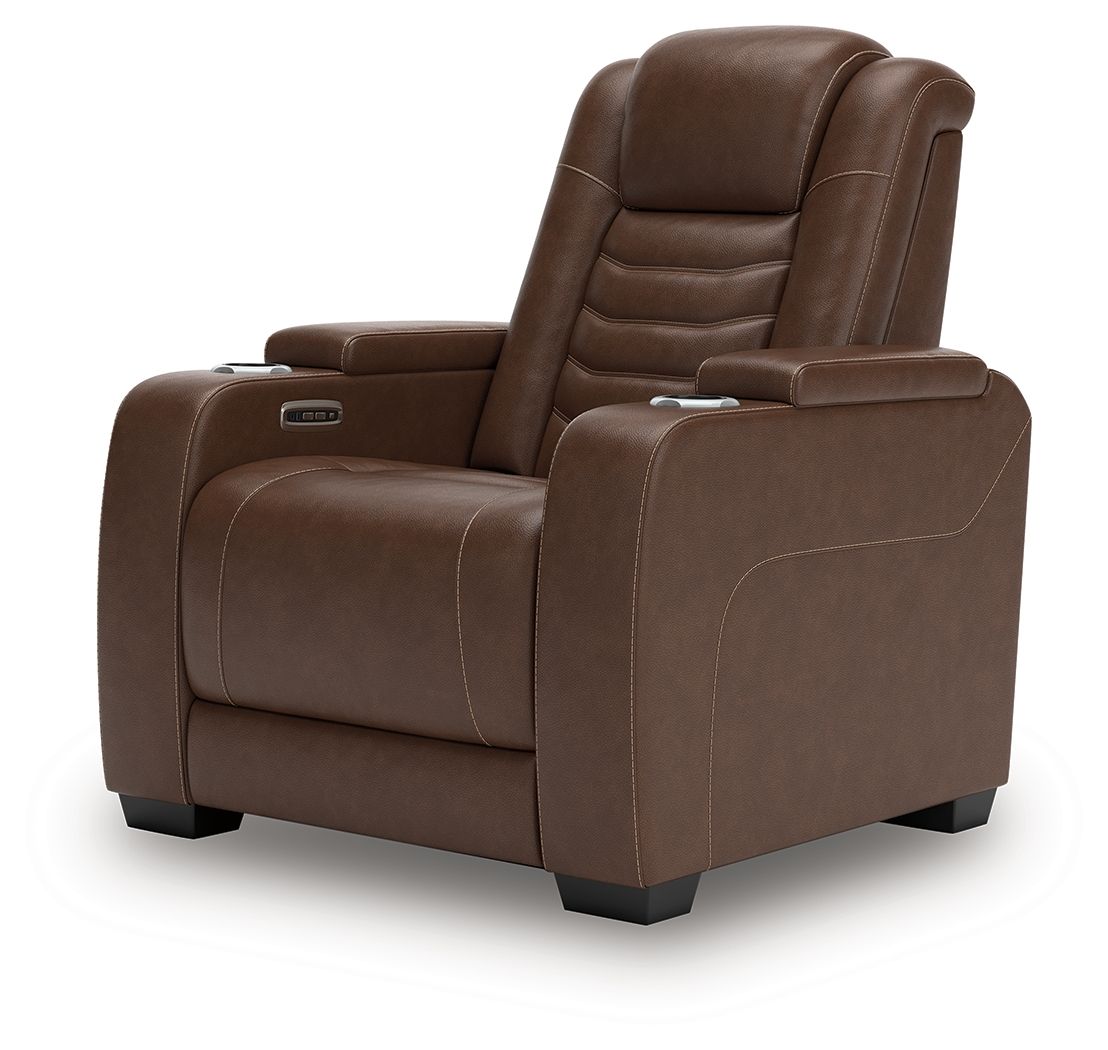 High Impact - Power Recliner / Adj Headrest - Tobacco - Hornell Furniture Outlet