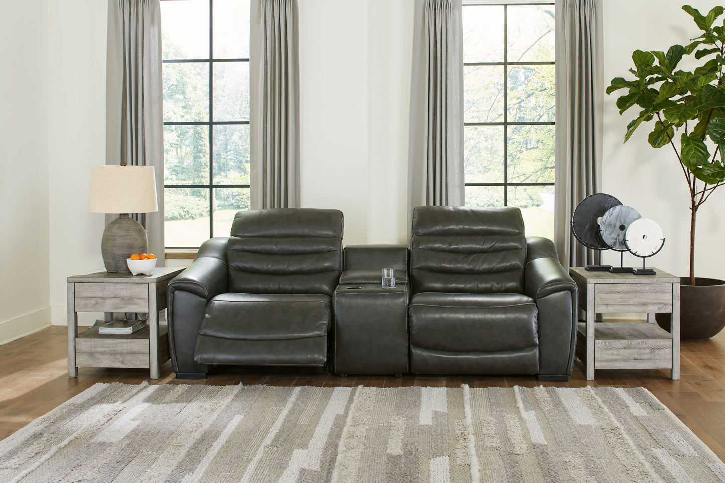Center Line - Power Recliner Sectional - Hornell Furniture Outlet