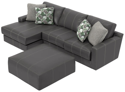 Minori - Italian Leather Sofa / Chaise And Cocktail Ottoman - Hornell Furniture Outlet