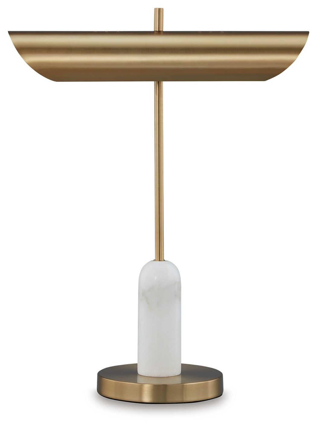 Rowleigh - Gold Finish / White - Marble Desk Lamp - Hornell Furniture Outlet