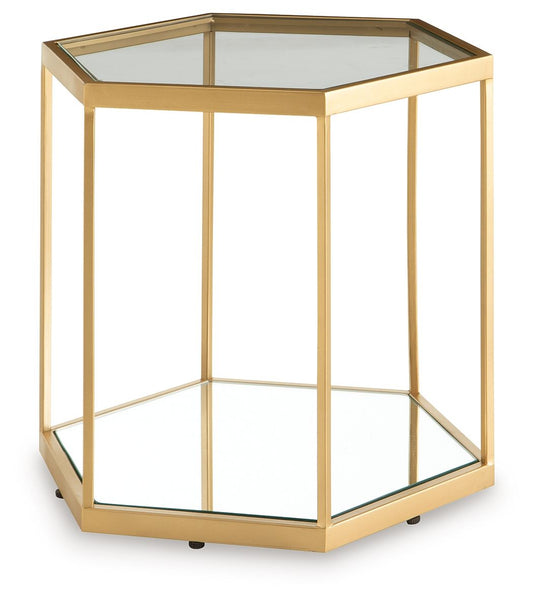 Veerwick - Gold Finish - Accent Cocktail Table - Hornell Furniture Outlet