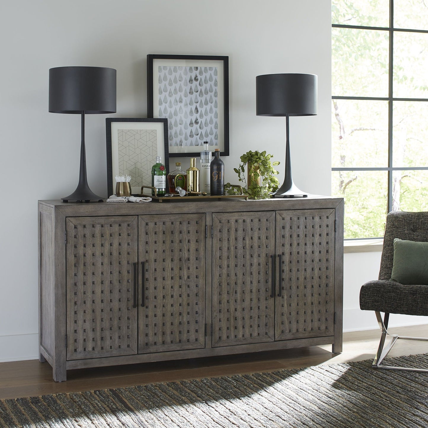 Winslow - Accent Buffet - Smokey Ash - Hornell Furniture Outlet
